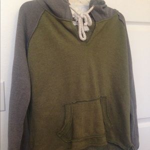 Green and grey hoodie